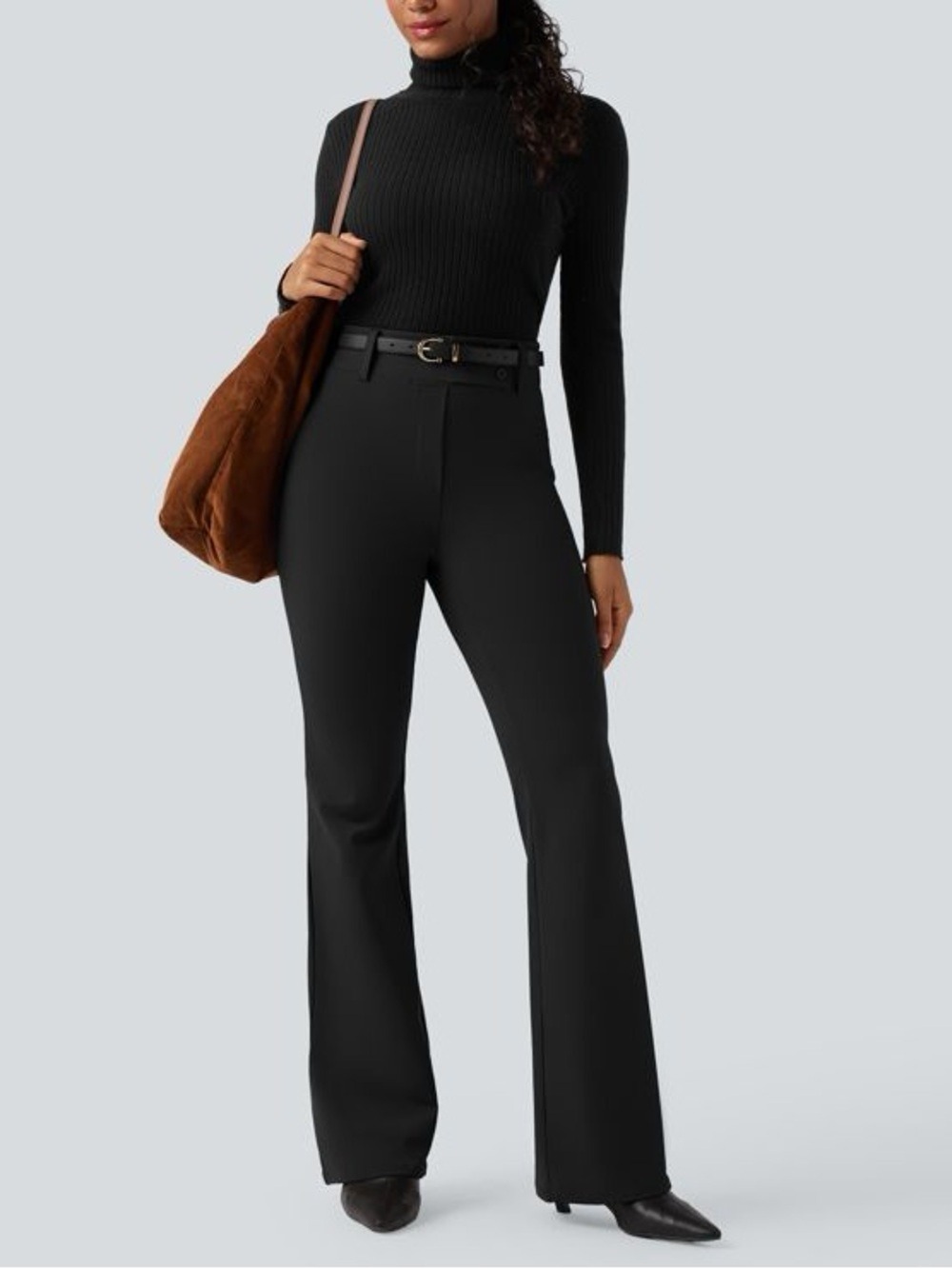 Halara Black Flex DayStretch High Waisted Flare Work Pants Medium